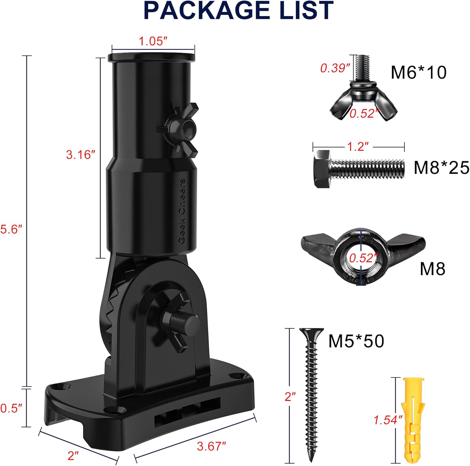 Black Flag Pole Holder Adjustable, Ultra Heavy Duty 304 Stainless Steel Flag Pole Bracket for Outside House & Estate - 1" Inner Diameter Flag Mounting Bracket, Built to Last – Never Breaks