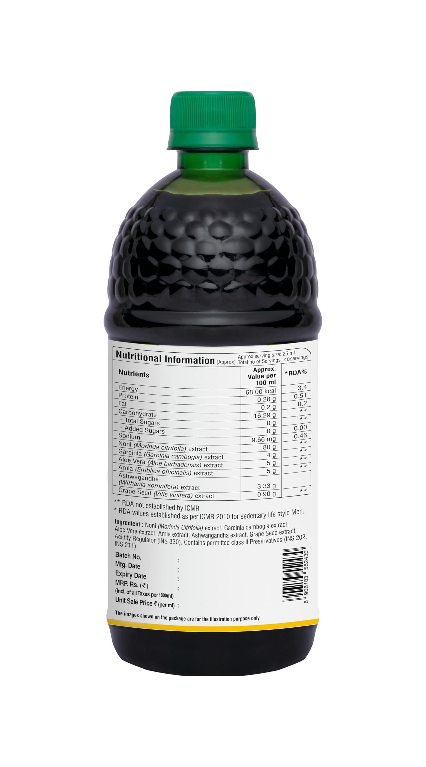 Pure Nutrition Noni Gold Detox Juice 1L | Body Detox Drinks for Cleansing Body With Garcinia, Aloe Vera, Amla, Ashwagandha & Grape Seed Extract | Supports Diabetes Care, Digestion, Immunity & Skin Health 4