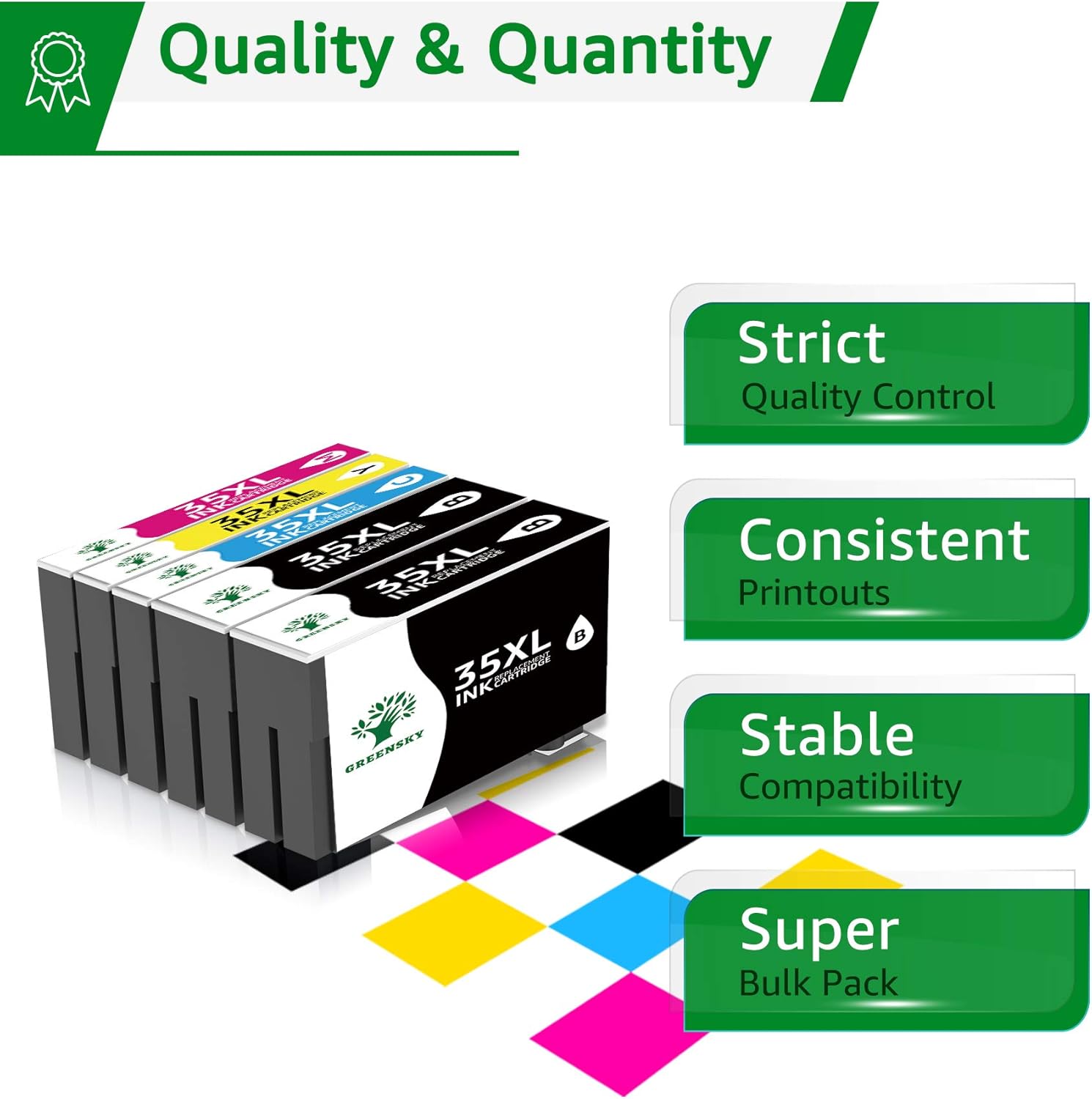 GREENSKY Compatible 35XL Ink Cartridges for Epson Workforce Pro WF-4740DTWF WF-4730DTWF WF 