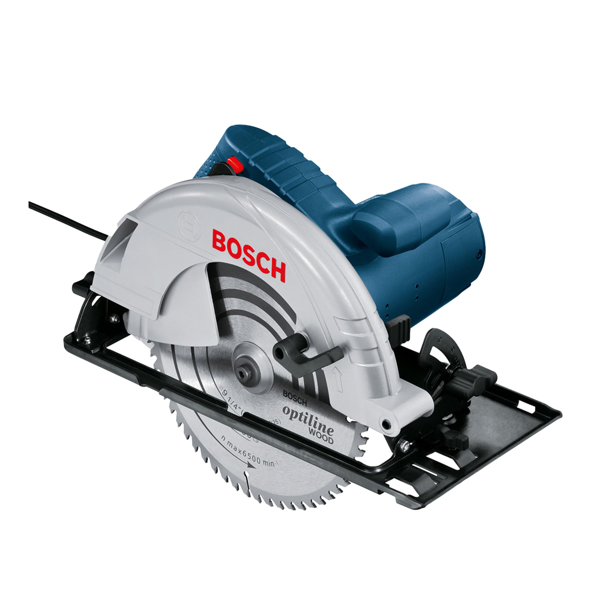 GKS 235 Turbo Heavy Duty Electric Circular Saw, 2,050W, 235 mm Blade Dia.,5,300 rpm, 25 mm Bore, Air Blower, Bosch Click & Clean System, 7.6 kg + Key, Wrench, Saw Blades, 1 Year Warranty