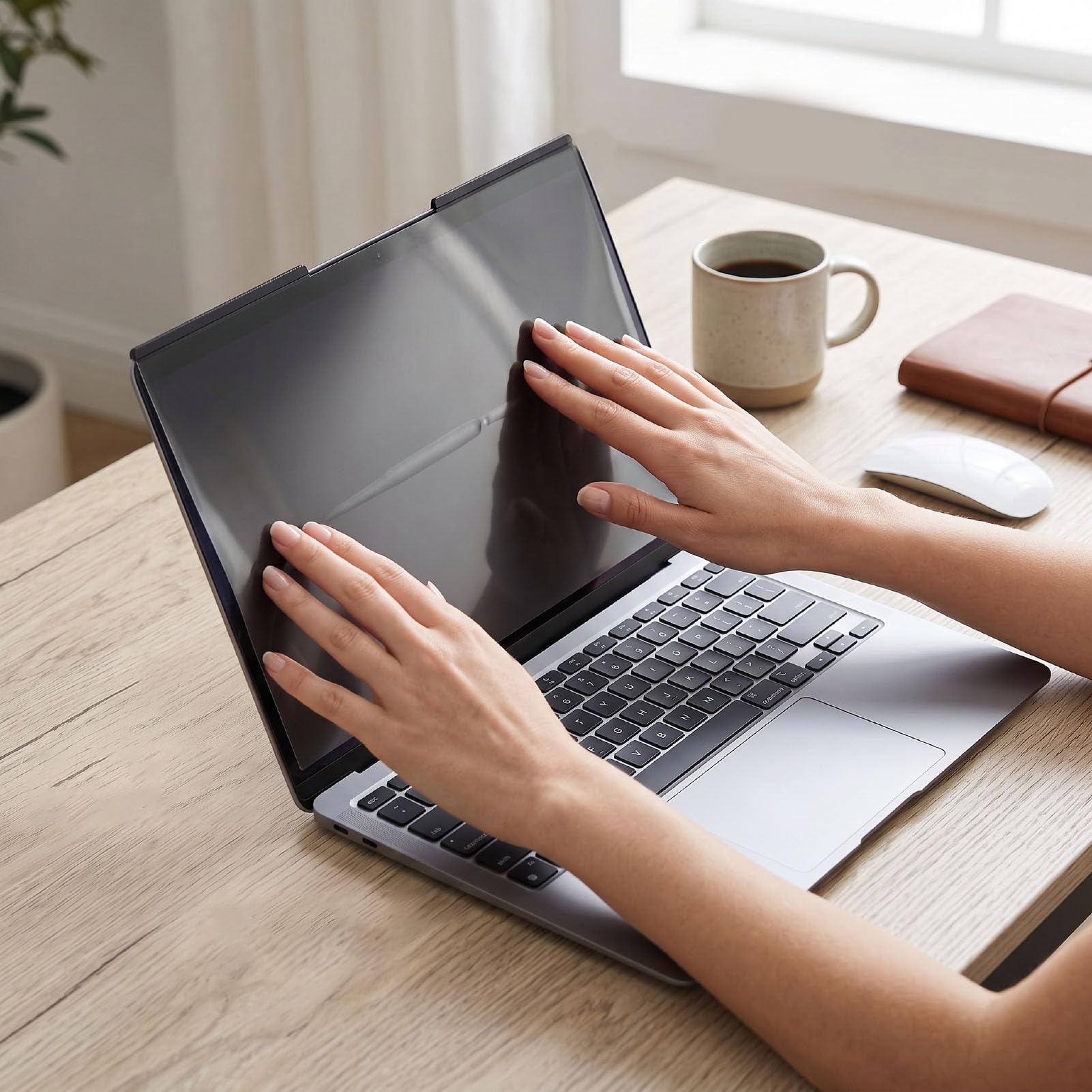 Cuifati Schermo per la Privacy del Laptop da 15,6 Pollici, Filtro Magnetico Antiriflesso con Materiale PET Antigraffio per Monitor 16:9, Angolo di Visione Chiaro