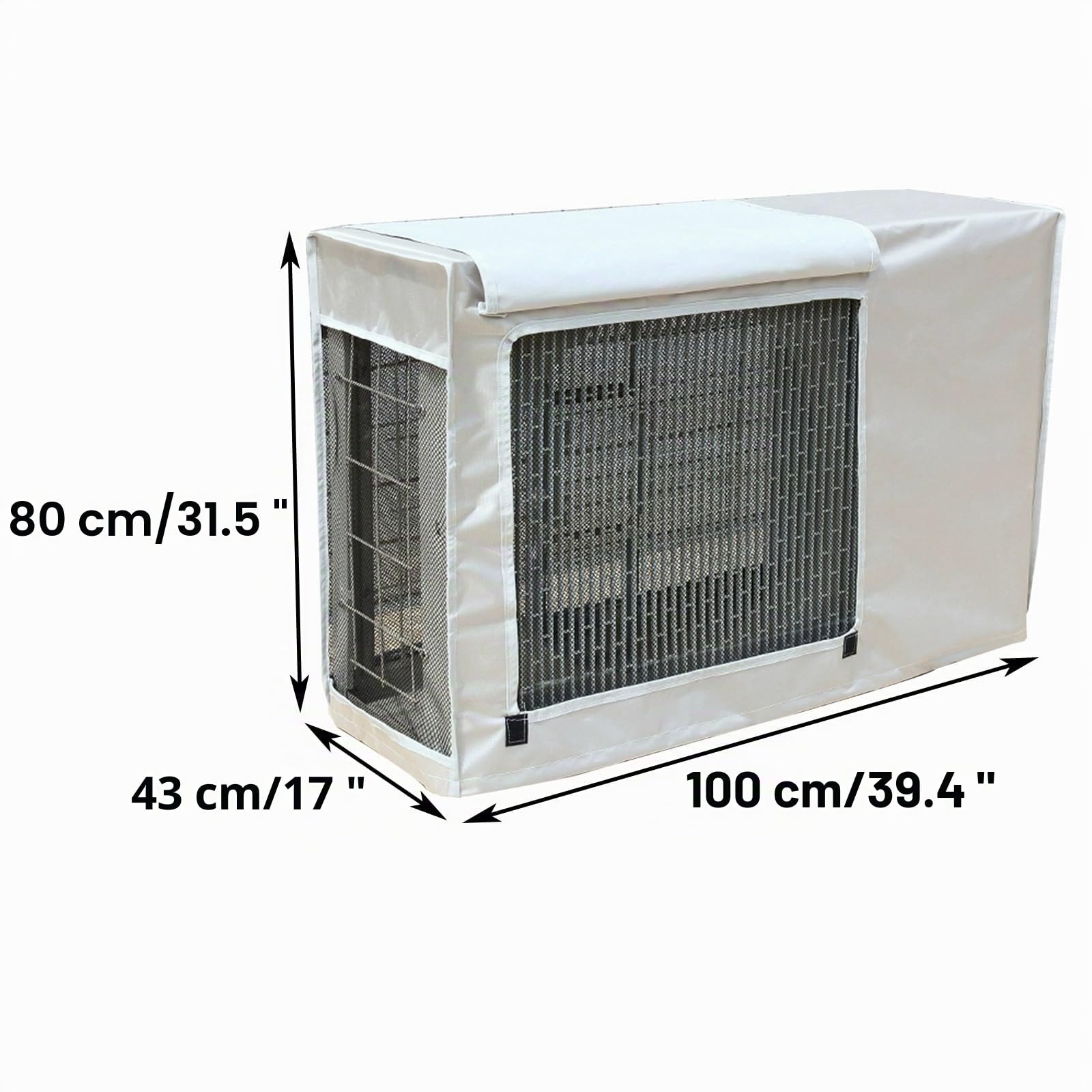 Fundas Aire Acondicionado Exterior, Tapa del Aire Acondicionado, Impermeable y a Prueba de Polvo, Protección Solar y Aislamiento Térmico, Tela Oxford 600D(Silver,100x43x80cm)