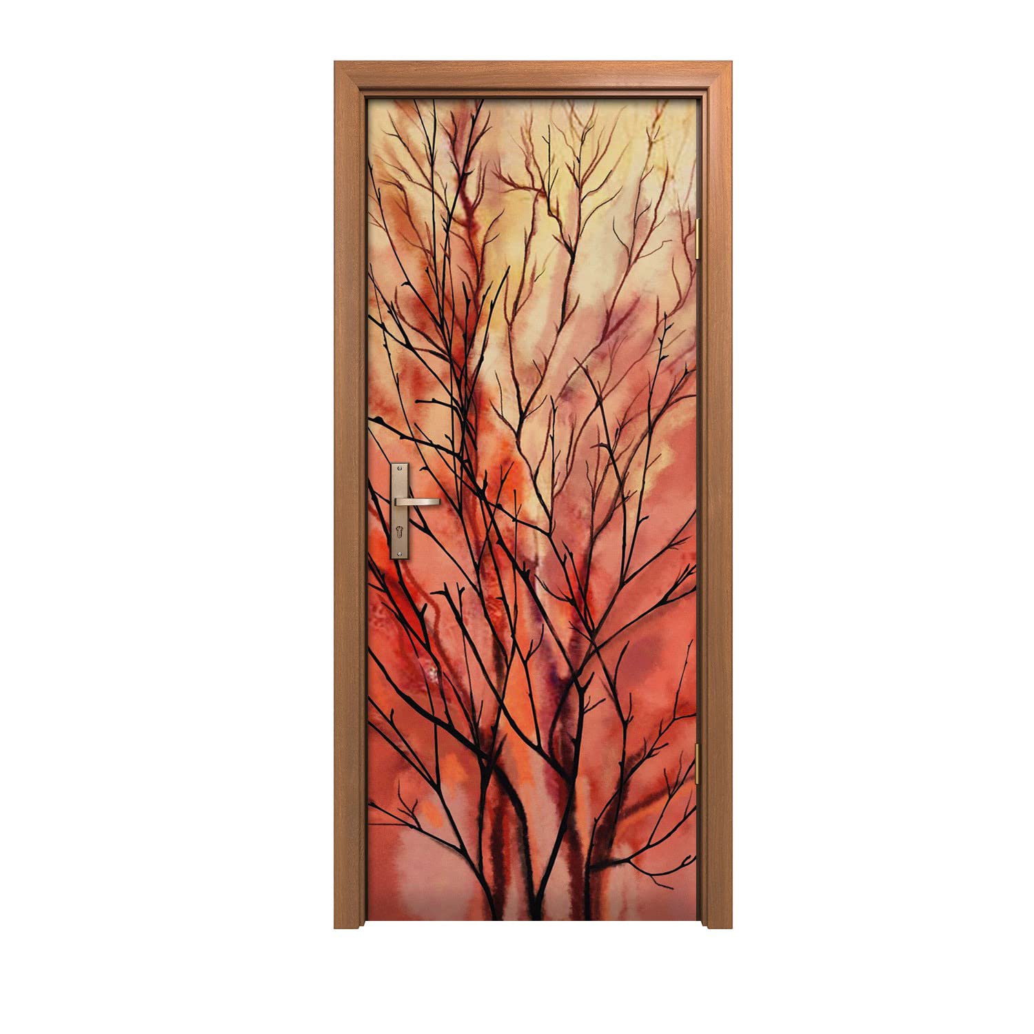 Autocollant de porte branches pour créer une ambiance nature dans votre salon