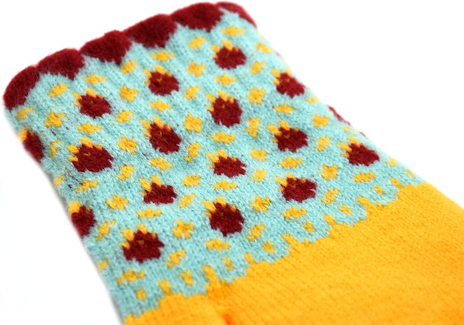 Ralcosuss Winter Touch Screen Gloves for Women Cable Knit Wool Fleece Lined Texting Mittens Gold Weather Warm Sport Glove - Image 5