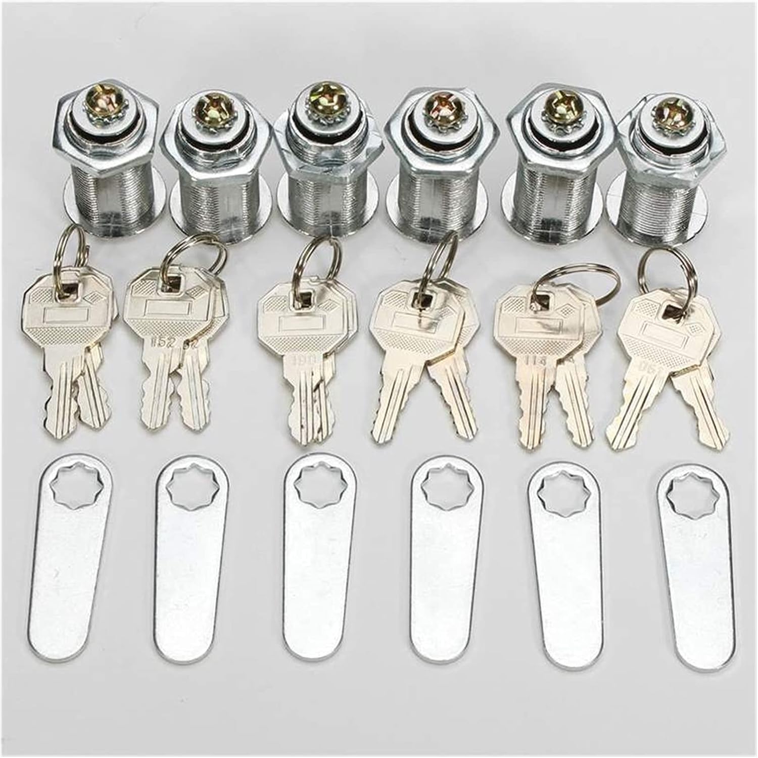 Cam Lock,Security Mailbox, 6 Set Replacement Desk Drawer Keys Cabinet Box Panel Door Tool