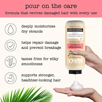 SAUCE Intense Repair Conditioner, Coconut Cream, Frizz Control, 10 Fl Oz