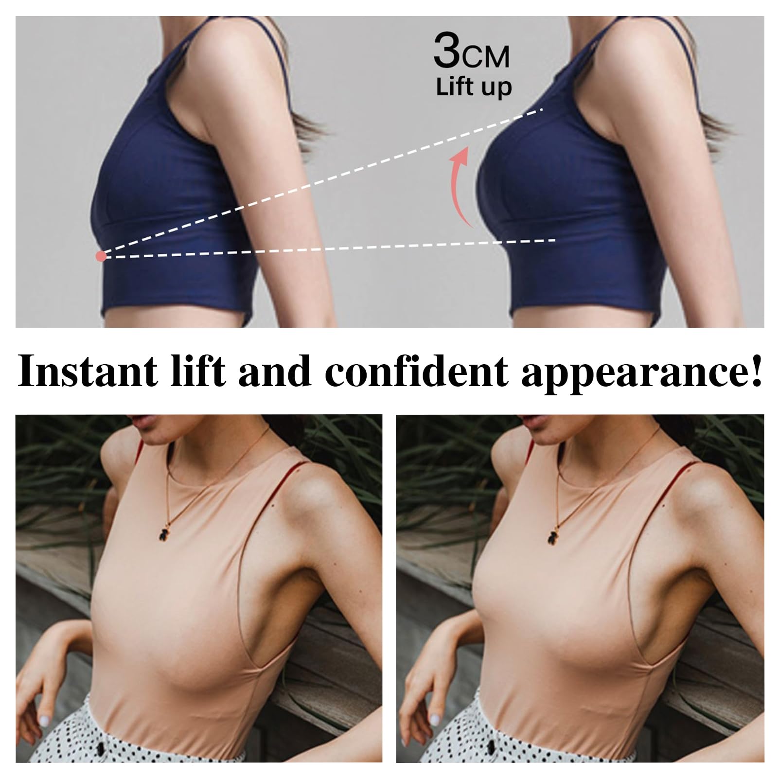 Patch adhésif en silicone - Soutien-gorge adhésif pour gros seins - Ruban adhésif invisible