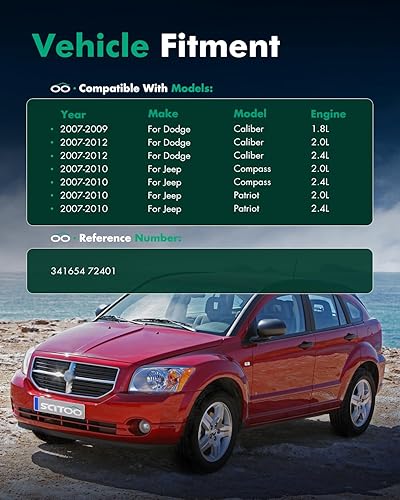 Miniatura 4 de SCITOO Amortiguadores, amortiguadores de gas traseros aptos para 2007 2008 2009 2010 para Dodge Caliber, 2007 2008 2009 2010 para Jeep Compass, 2007