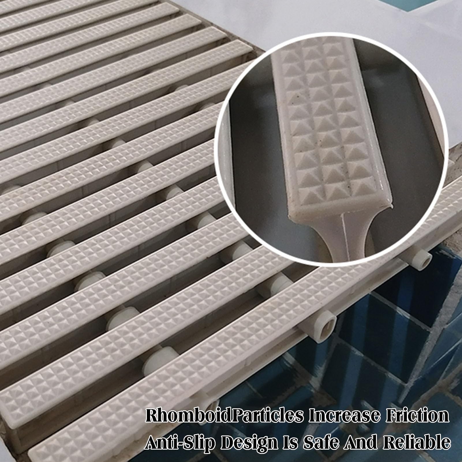 Griglia di Troppo Pieno per Lo Scarico della Piscina - Set di 4 Griglie componibili per vialetti, patii e terrazze - Soluzione di drenaggio Durevole ed efficiente
