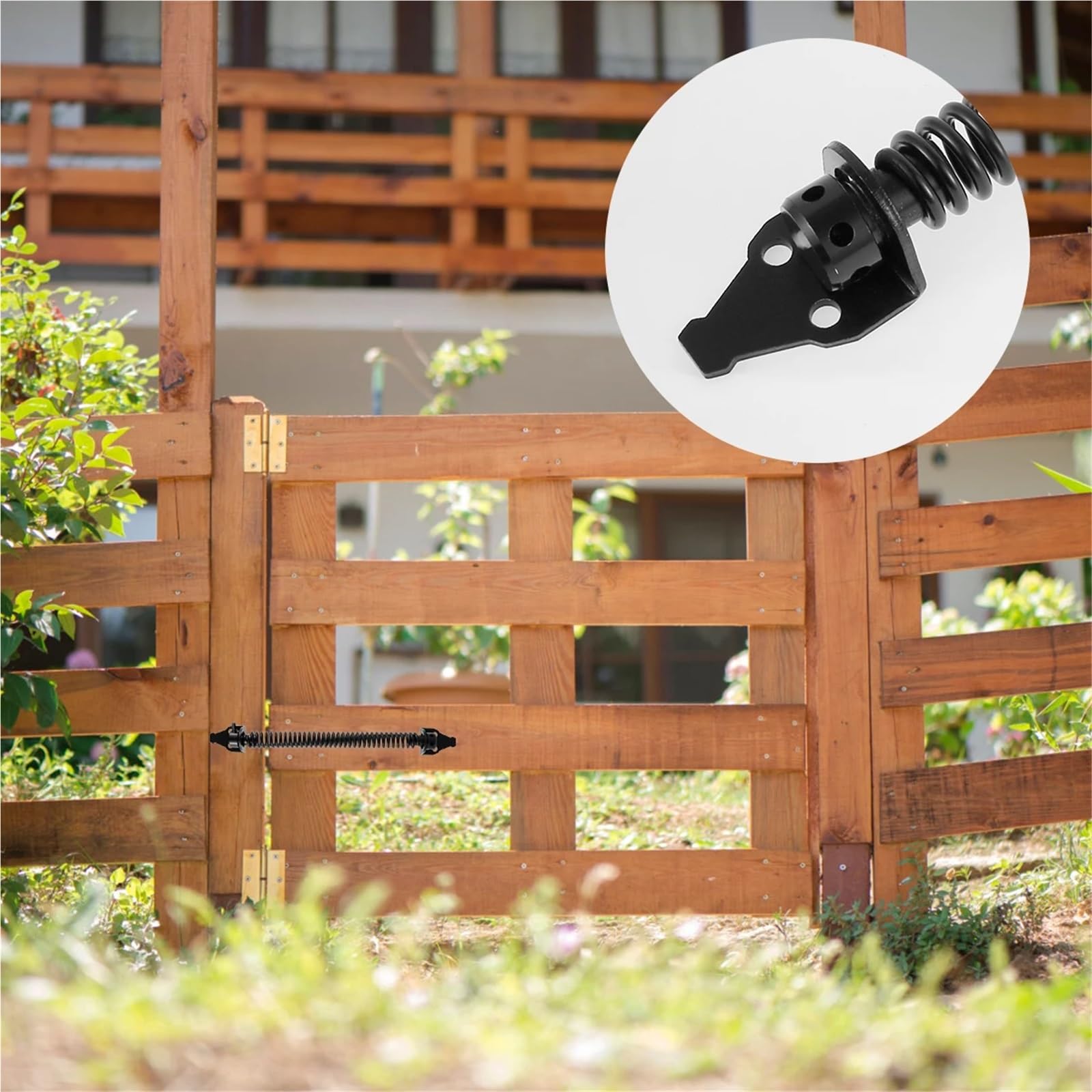 2 zestawy sprężyn do automatycznego zamykania 20 cm – wytrzymałe, nierdzewne sprężyny napinające ze stali węglowej do drewnianych bram i ogrodzeń, zamykacze drzwi do bezpiecznego zamknięcia