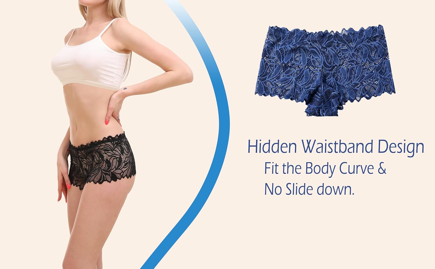 Women's Lace Panties, Soft Stretch Cute Boyshorts Panties, Sexy Cheeky Underwear, Multipacks - Image 4