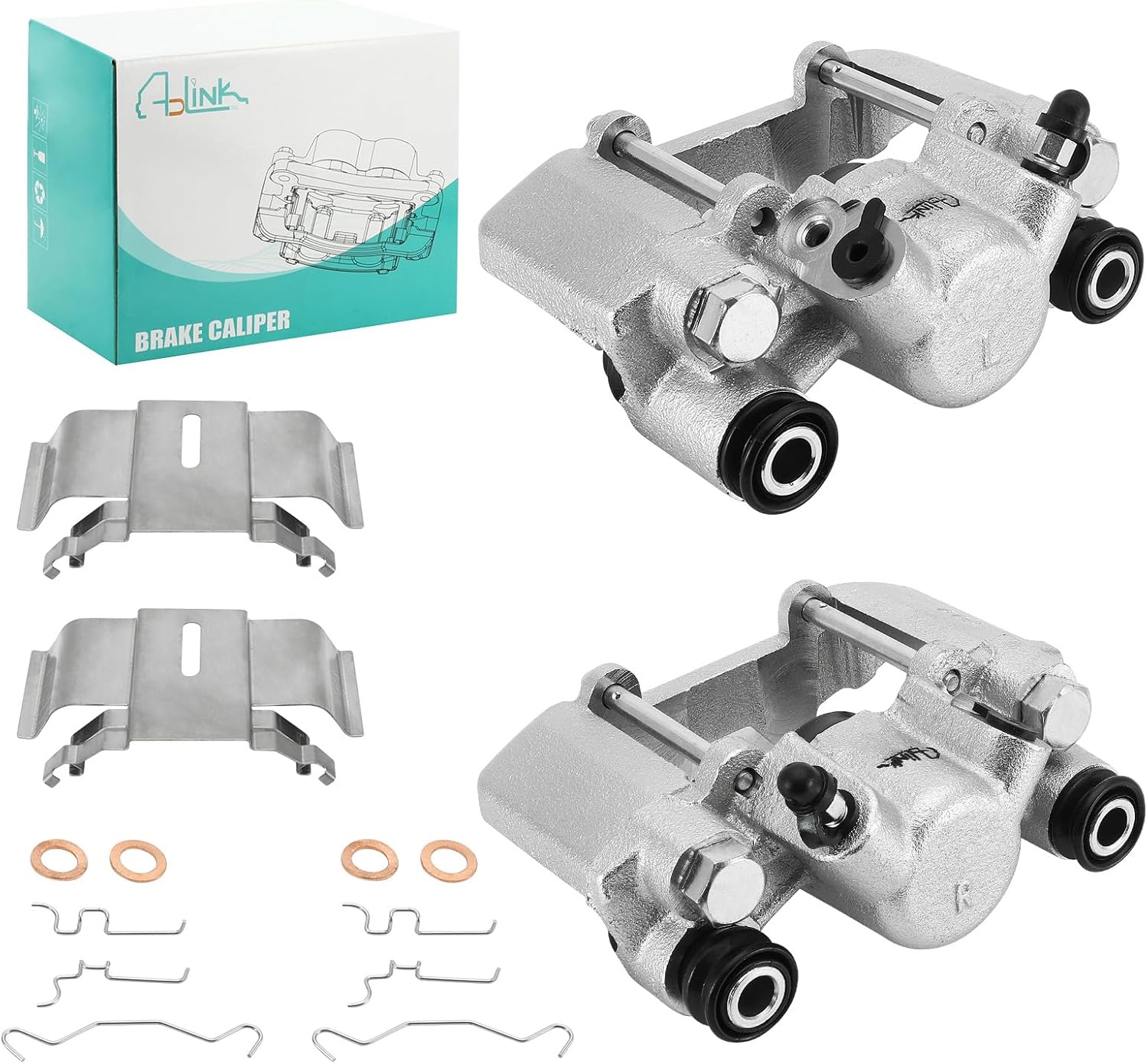 4773042050 4775042050 2PCs Rear Left Right Disc Brake Caliper Assembly Set without Bracket (2.4L L4) Compatible with Toyota RAV4 2004 2005 Replaces 47730-42050 47750-42050