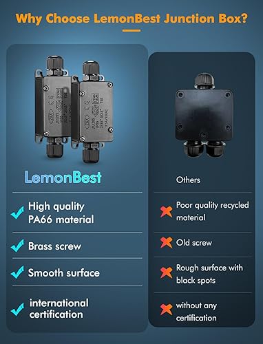 Miniatura 6 de Caja de conexiones - Paquete de 8 IP65 Caja de conexiones impermeable de 2 vías PG9 Cajas eléctricas Recinto de proyectos Cables subterráneos Línea