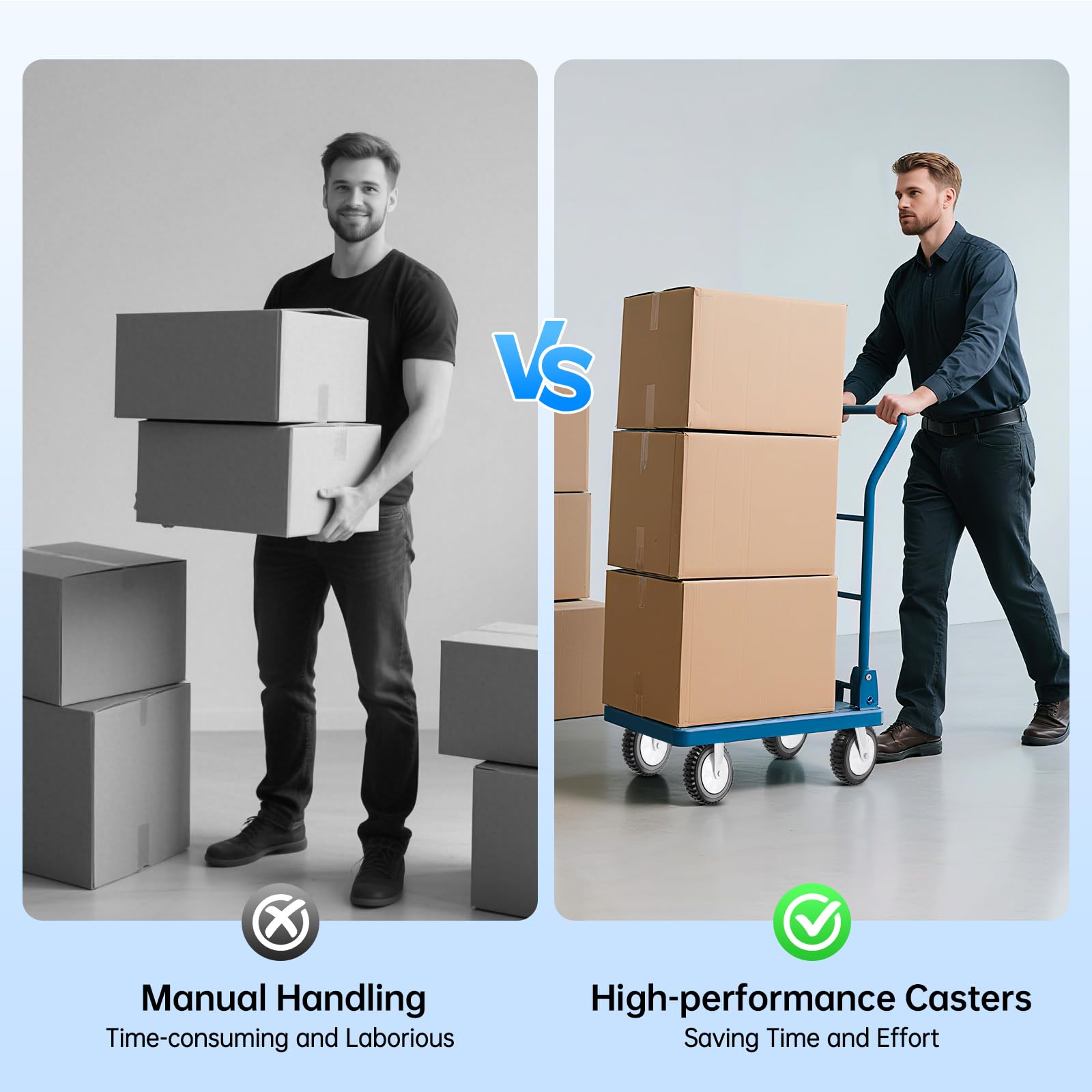 Juego de 4 ruedas giratorias de 600 kg, ruedas de transporte de hierro PVC con freno, ruedas de carga pesada para muebles de taller