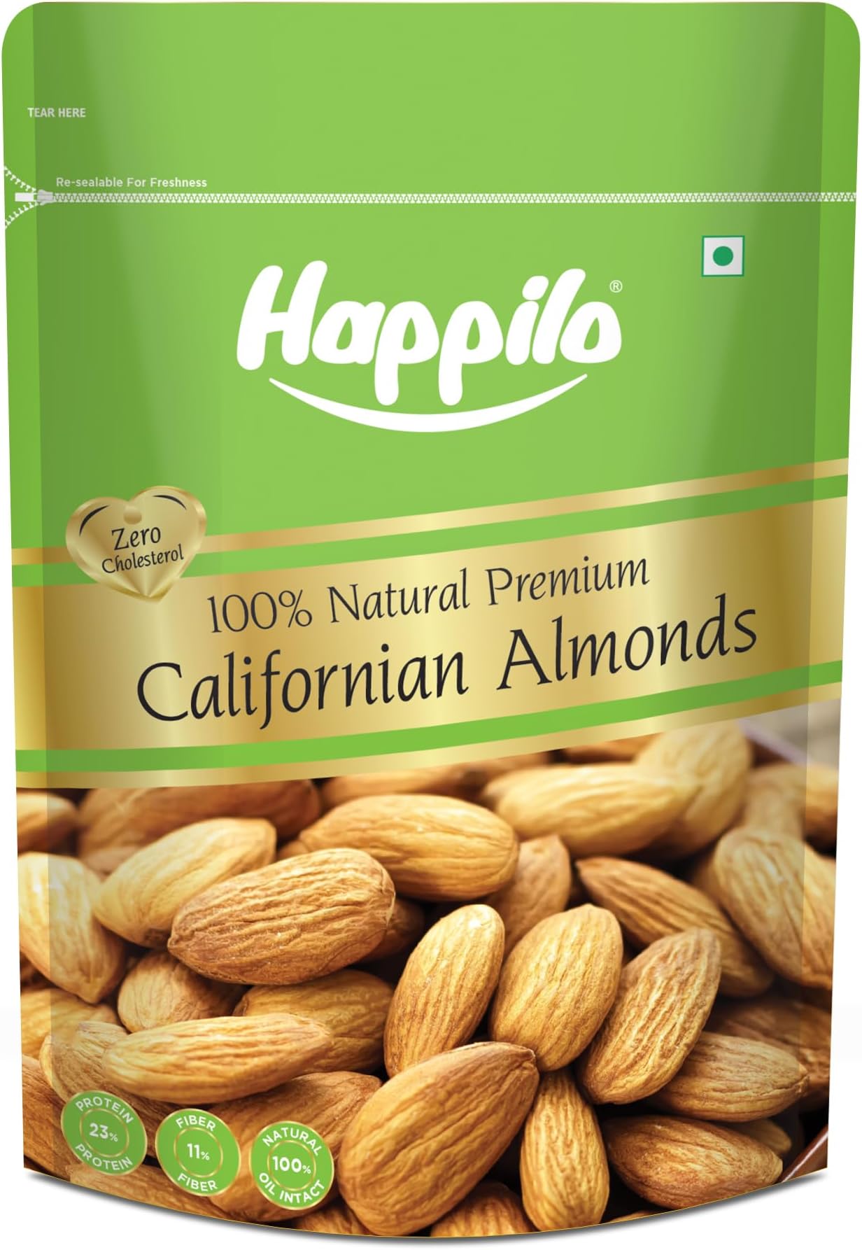 Premium Natural Californian Almonds 1 Kg | Badam Giri, Healthy Snacks, Dry Fruits | Crunchy Nuts | High in Fiber | Rich in Protein | Magnesium | Phosphorus | Dietary Fibre | Zero Cholesterol