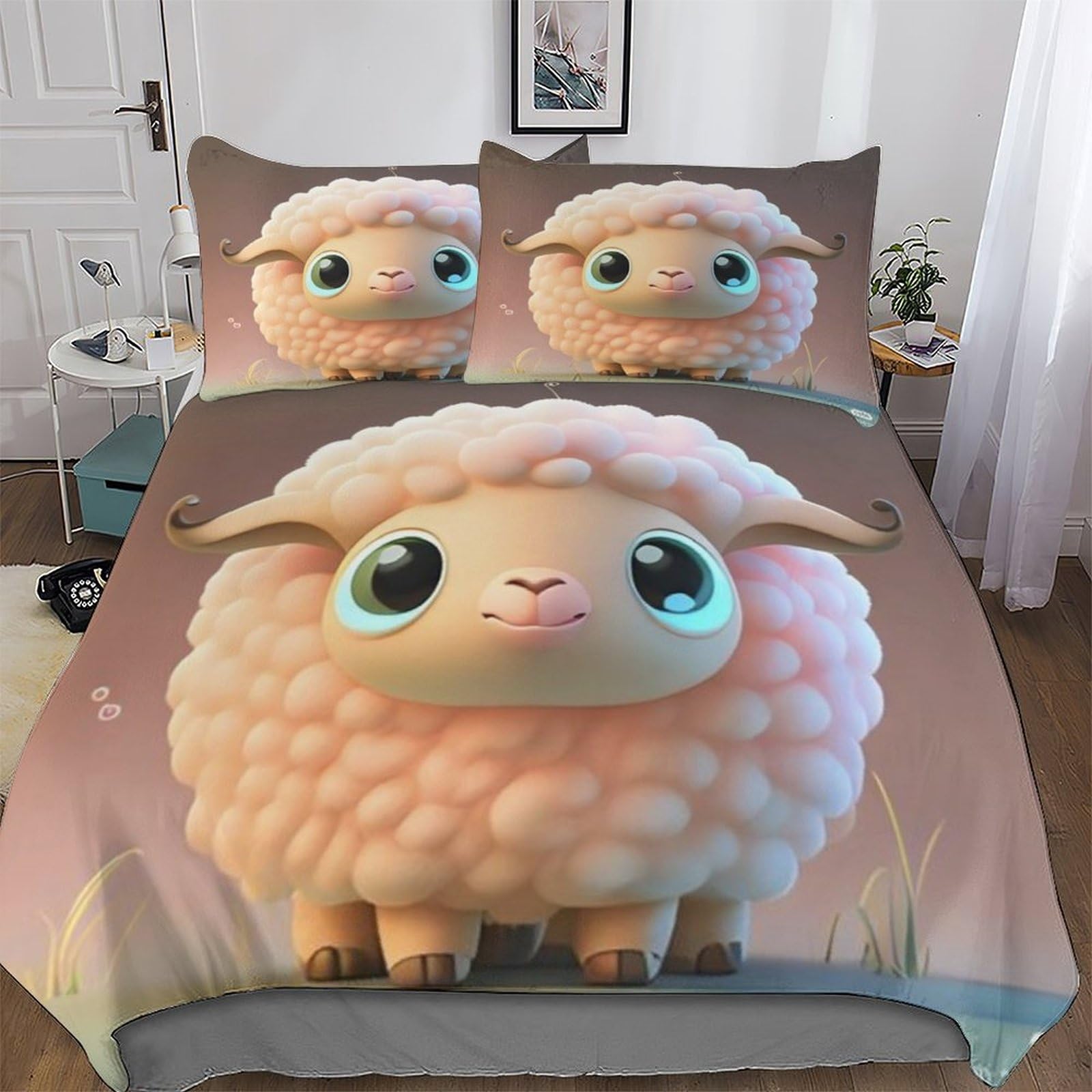 Housse de couette mouton king size pour des nuits douillettes en famille