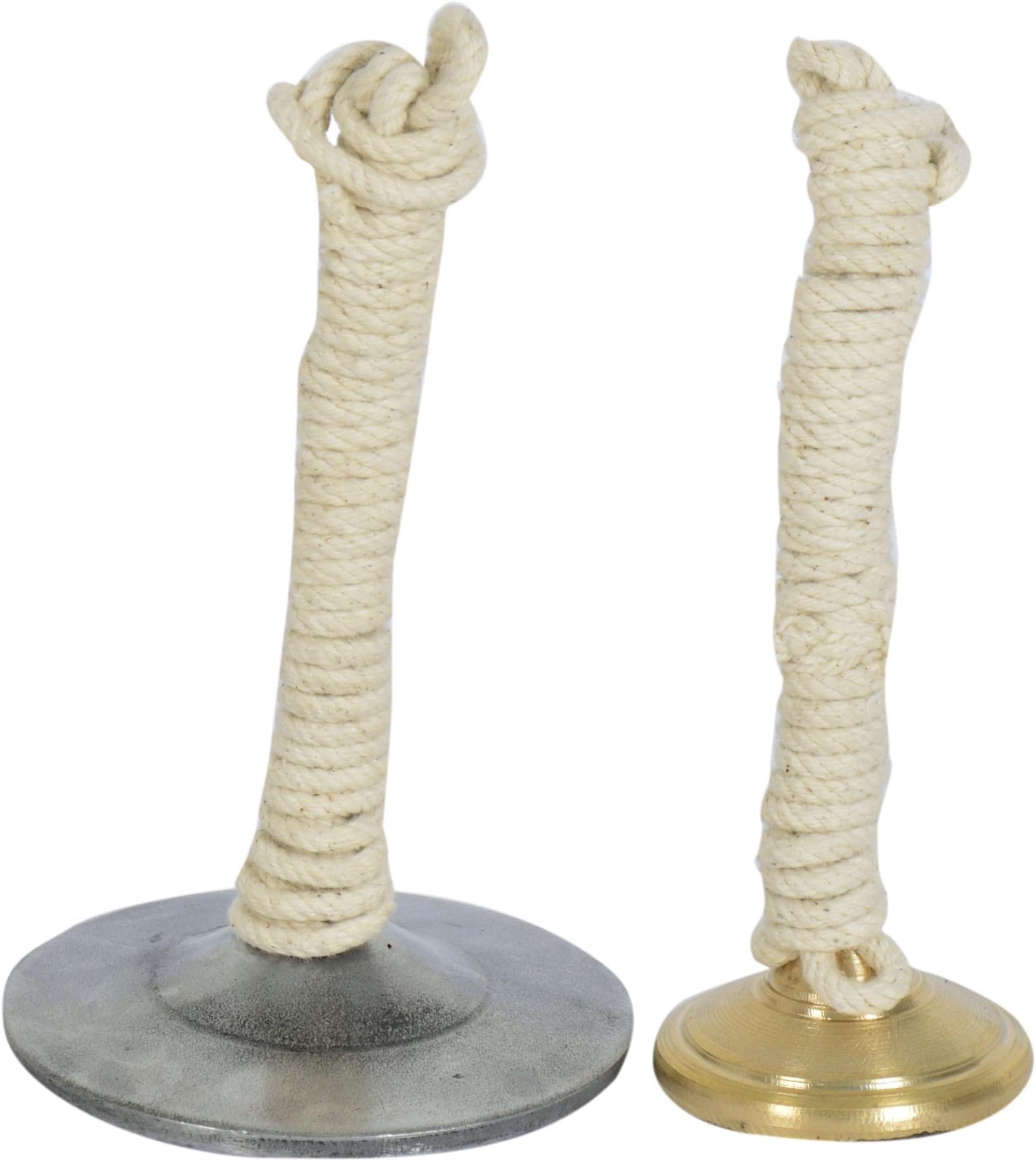 Saraswathi 2-Piece Brass Thalam Musical Instrument/Manjira Hand Percussion Finger Cymbals/Taal Jathi, Silver & Gold