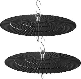 11.2" Metal Bird Feeder Rain Guard 2 Pack, Black Dome Shield Umbrella Cover Shade for Hummingbird Oriole Feeder, Squirrel Baffles for Bird Feeders