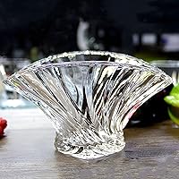 Vista 1 de CLoxks Tazón de fruta decorativo para mesa, plato de frutas de vidrio de alta gama, plato de fruta alto de alta gama, estilo de lujo ligero, sala