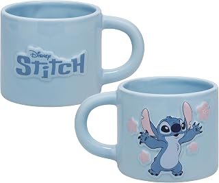 Paladone Disney Lilo & Stitch Mug, tazza da caffè in ceramica grande da 400 ml con licenza ufficiale blu pastello per tè e cioccolata calda, merchandising per gli appassionati di cinema