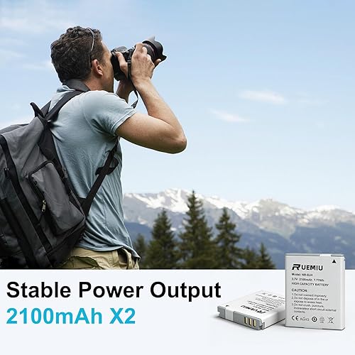 Miniatura 3 de Paquete de 2 baterías de repuesto NB-6L NB-6LH para Canon PowerShot SX500 HS, SX510 HS, SX520 HS, SX530 HS, SX540 HS, SX500 is y más