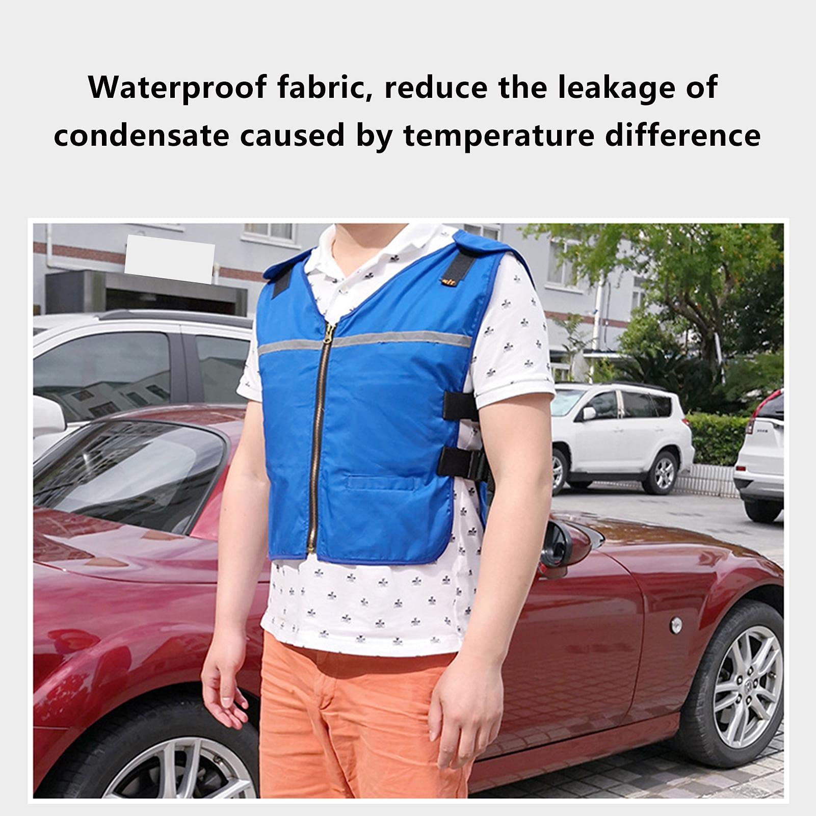 Kühlweste mit Kühlakkus, Sommer-Eisweste zur Wärmeentlastung, kühles EIS-Shirt for Outdoor-Sportarten, persönliche kühlende Kälteweste for Teenager, Männer und Frauen/399