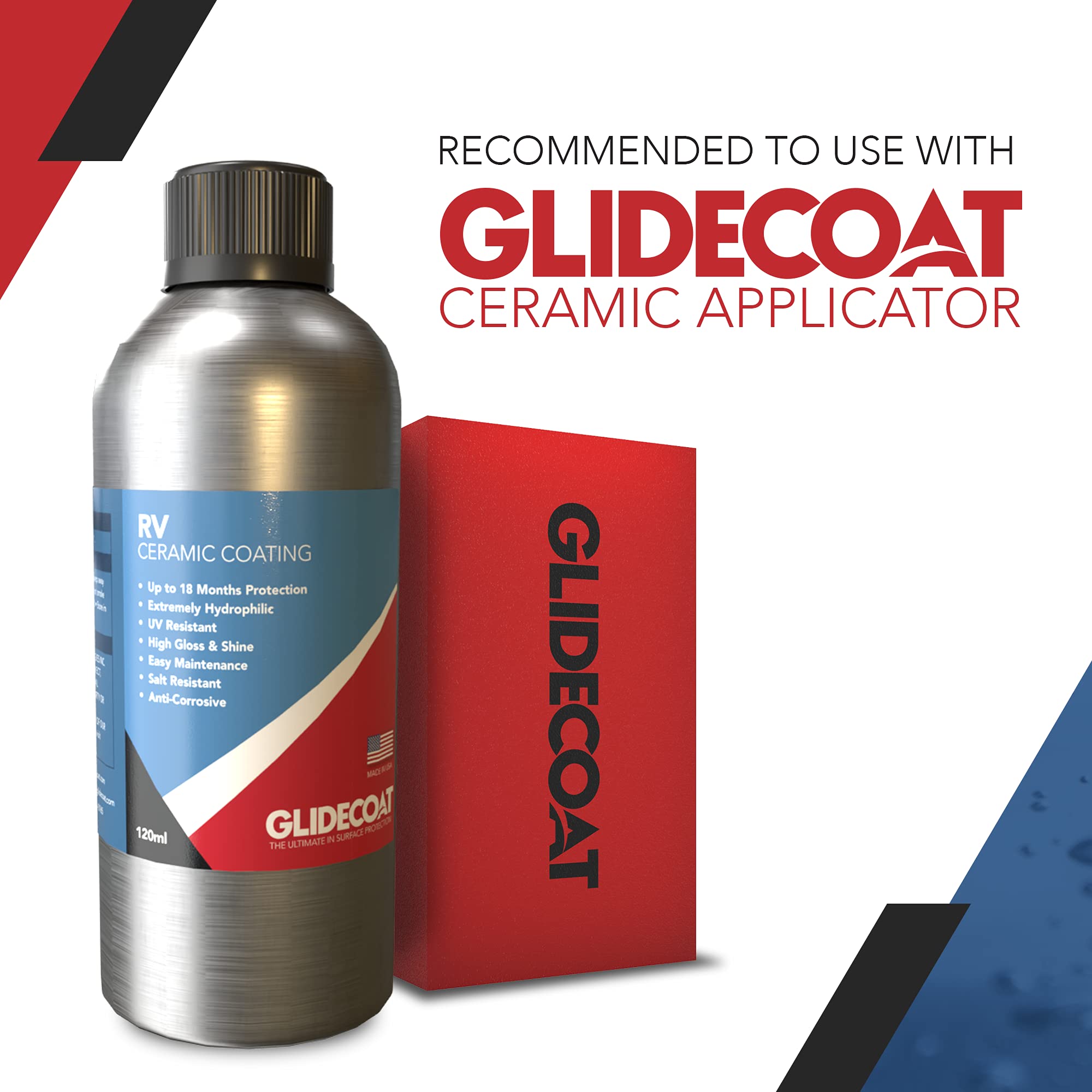 Glidecoat RV Ceramic Coating (120ml) - 9H Ceramic Coating for RVs, Aircraft, Cars & More - Better Than RV Wax and More Durable than Regular Ceramic Coating for Cars - Finest Nano Coating for the Road