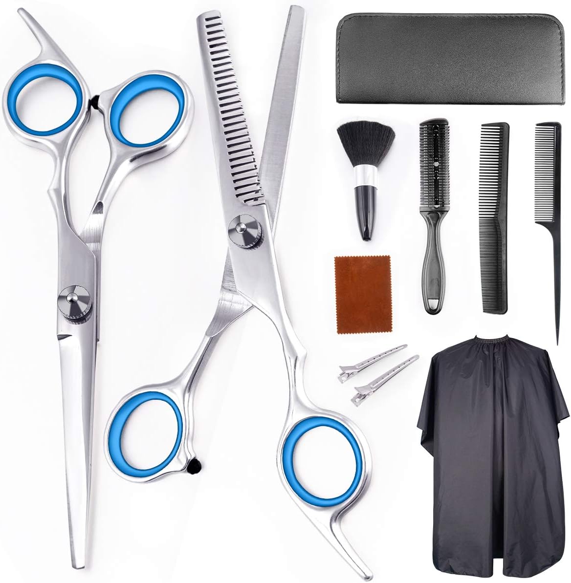 Professional Hair Cutting Scissors Set 11Pcs Haircut Scissors Thinning Shears Multi-Use Haircut Kit Hairdressing Scissors Hair Cutting Shears For Barber Salon Home Hair Shears for Women Men