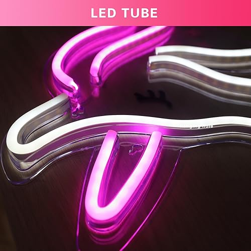 Miniatura 4 de Luz de neón de unicornio, luz de noche LED de neón, lindo letrero de luz de unicornio para habitación de niñas, regalo de cumpleaños, Navidad, boda,