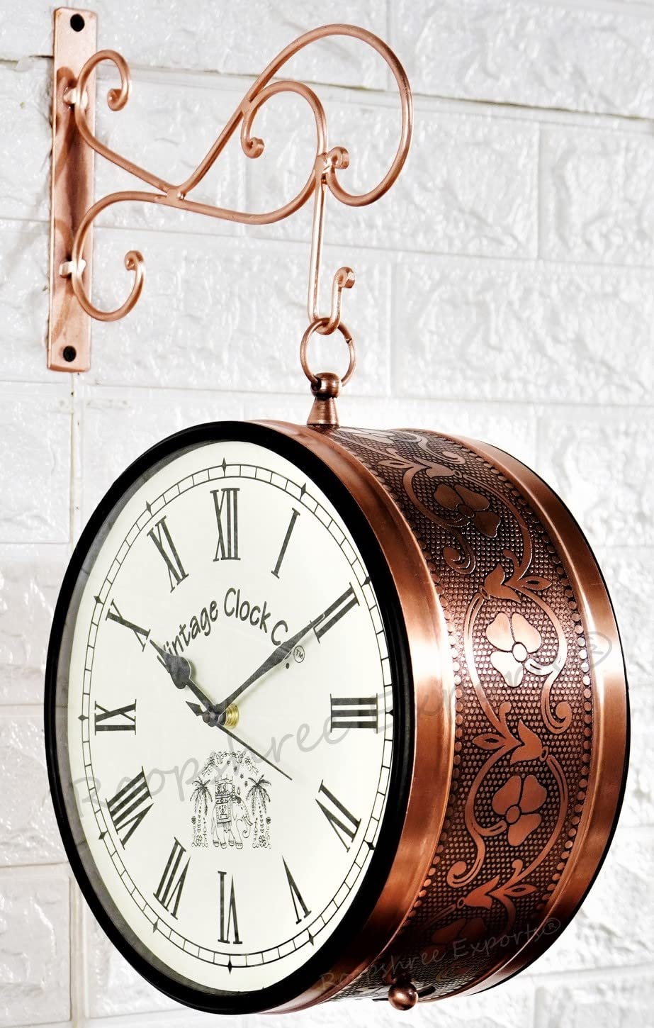 Vintage Handcrafted Wall Clock - Black Iron -24