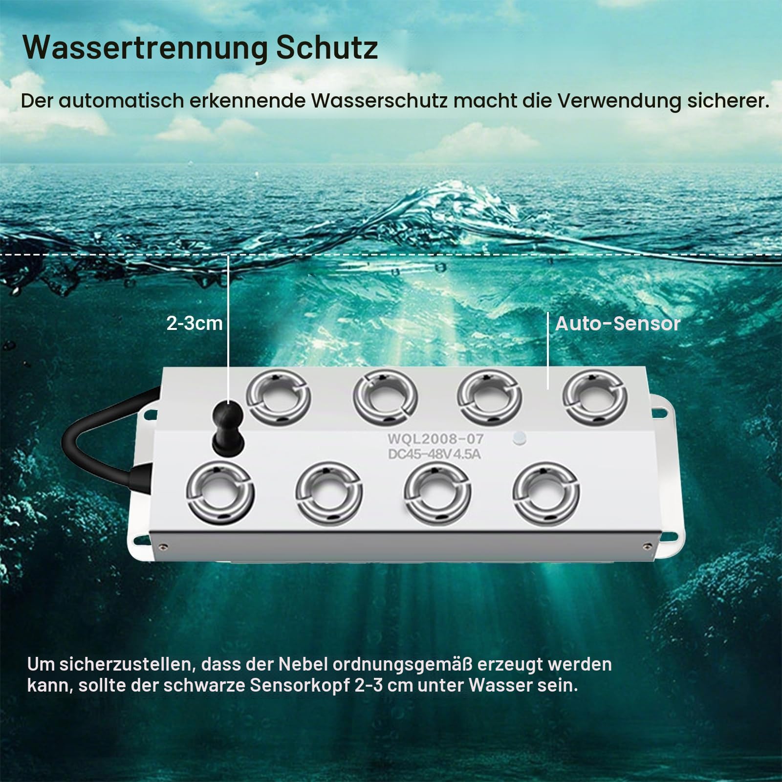 8 Kopf Ultraschall Vernebler, 6L/h 304 Edelstahl ultraschall Nebler mit Schwimmer, ultraschall Nebelmacher Mist Maker Fogger, Luftbefeuchter mit Schutzfunktion für Gewächshaus, Garten, Bühne