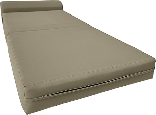 D & D Futon Furniture Tan Sleep Chair cama plegable de espuma, colchón de sofá 6 x 32 x 70, espuma de densidad de 1.8 libras