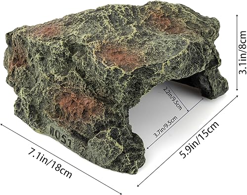 Miniatura 3 de Hábitat de reptiles, escondite de tortuga, decoración de tanque de agua para peces, reptiles, anfibios, ranas, serpientes, lagartos, camarones,