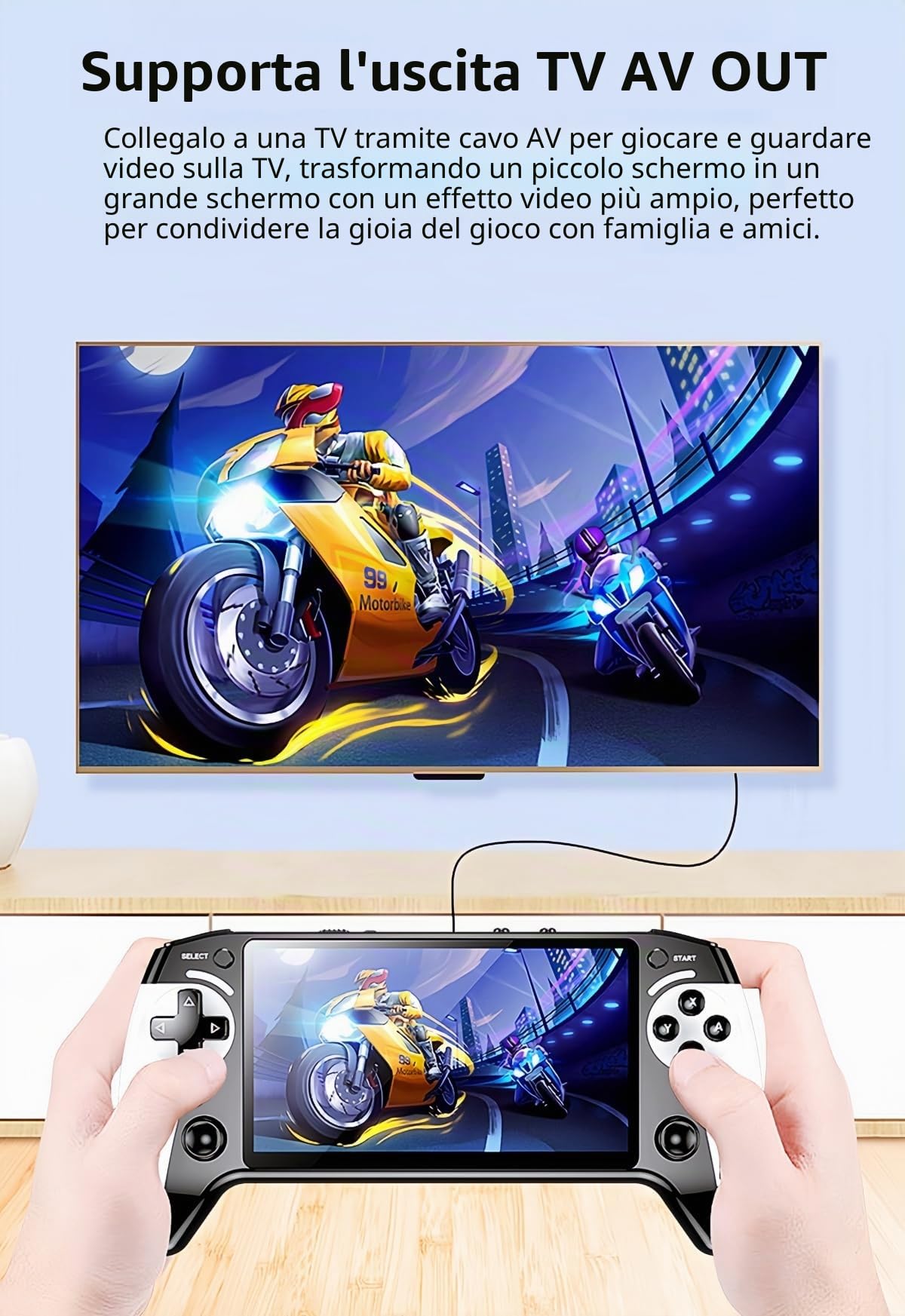 JXD 5,5 Pollici Console Portatile per Videogiochi Aspetto del Controller Multi Emulatore 6200 Giochi retrò Dispositivo di gioco MP3 MP4 Ideale per Interni/Esterni/Viaggi/Festival Regalo