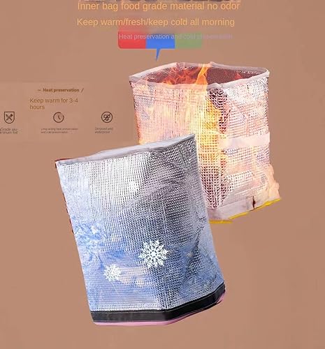 Miniatura 6 de Lonchera aislada, 11 x 6.3 x 14.1 pulgadas, bolsa térmica Bento portátil, lonchera azul portátil, lonchera para mujeres, bolsa de almuerzo para