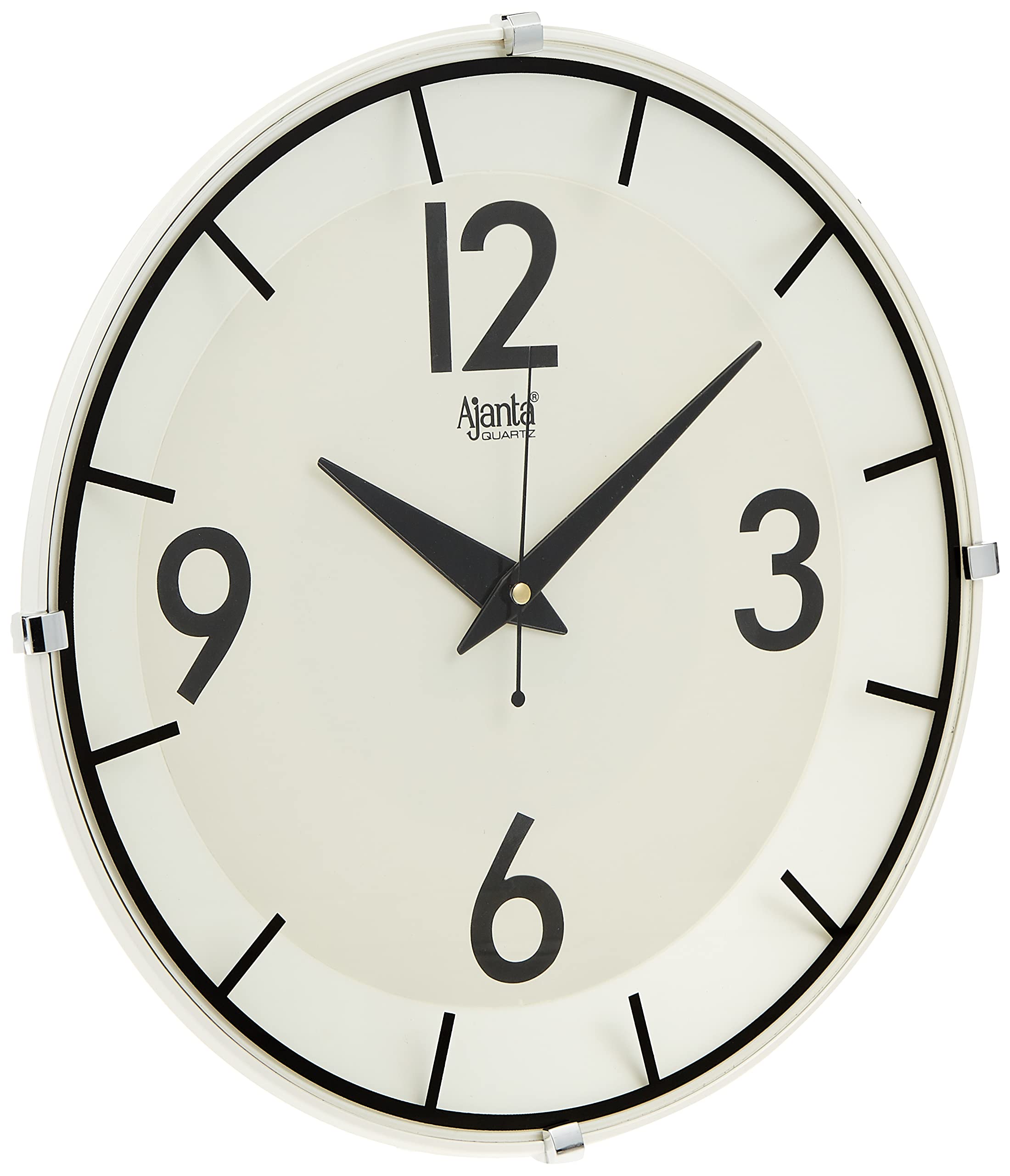 Ajanta2447 Round Dial Shape Wall Clock, Black