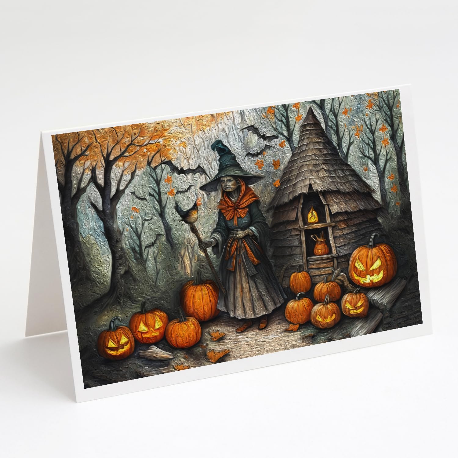Caroline's Treasures DAC2235GCA7P Dancing Skeletons Spooky Halloween Greeting Cards and Envelopes Pack of 8 Blank Cards with Envelopes Whimsical A7 Size 5x7 Blank Greeting Cards