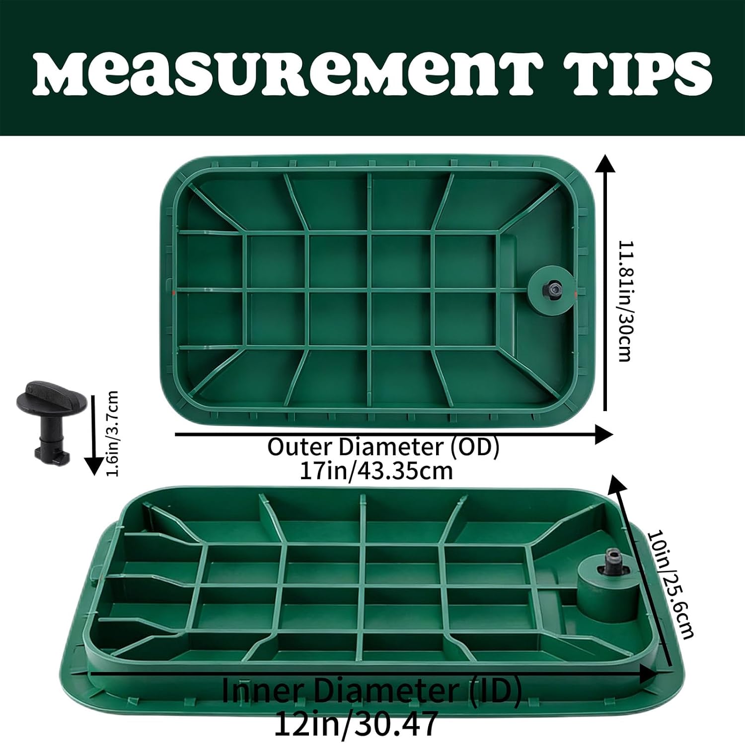 12 x 17 Inch Irrigation Valve Box Cover, 2 Pack, 4 Plugs image 5