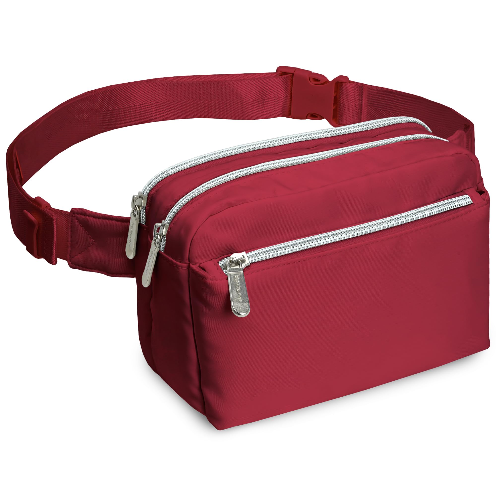 Wine Red Crossbody Belt Bag for Women – Stylish Fanny Pack, Functional and Fashion Waist Packs for Travel, Festivals, and Everyday Use