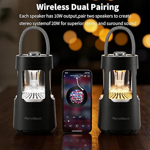 Miniatura 2 de JWEX Linterna con altavoz Bluetooth de 4000 mAh, IPX4, impermeable, recargable, linterna de campamento con altavoz Bluetooth para cortes de energía,
