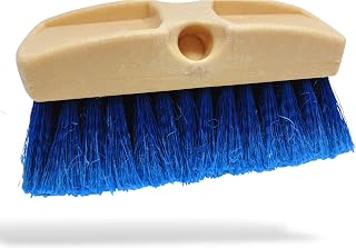 TERAVAN 8-inch Blue Obround Flow-Thru Car Wash Scrub Brush | Medium Soft Bristles wash Car, Truck, RV, Boat, Solar Panel, Floor | Flagged Ends