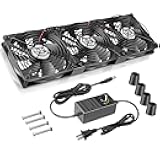 WDERAIR 3 x 120mm Big Airflow Computer Fan with AC Speed Controller 110V 120V 220V 240V for Server Rack、CPU Cabinet、Small Box、Refrigerator、Basement Window Exhaust、DIY Cooling Project