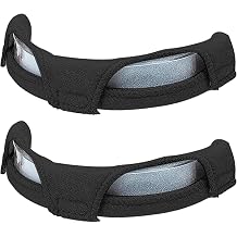 Lenporl 2 Pcs Black Hard Hat Sweatband Washable Reusable Sweat Bands, Replacement Cotton Hard Hat Liner, Helmet Comforter Pad