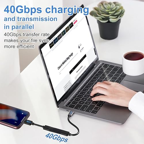 Miniatura 4 de YoungSelly Paquete de 4 conectores adaptadores USB C, compatible con Thunderbolt 43, USB43, PD 240W carga rápida, transferencia de datos de 40 Gbs,