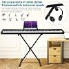 Keyboard Piano for Beginners 88 Key Semi-Weighted Keyboard Electronic Piano Keyboard with Sustain Pedal, Power Supply, Stand, Carrying Case, Headphone (Black)