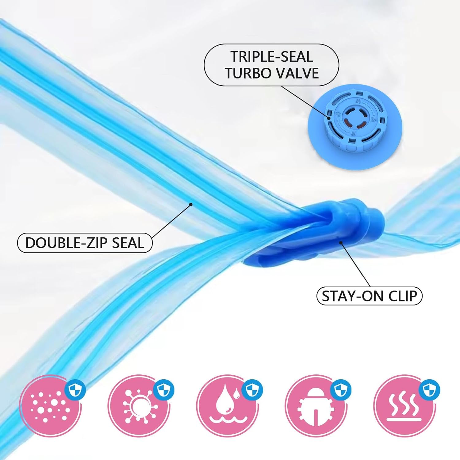 24 Pack Vacuum Storage Bags with Electric Pump, Space Saver Bags (5 Jumbo, 5 Large, 5 Medium, 5 Small, 4 Roll Up Bags) Travel Vacuum Seal Bags for Clothes, Bedding,Blankets,Duvets, Pillows