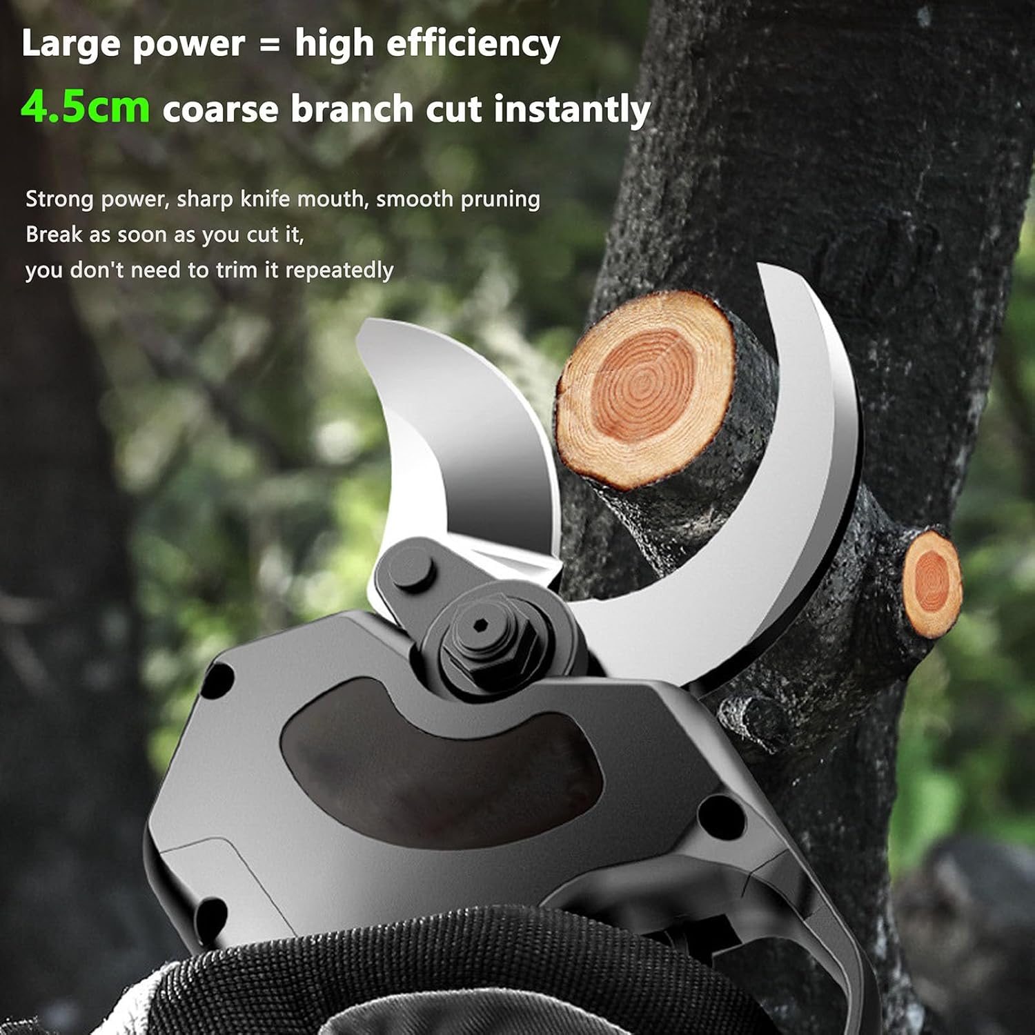 Cordless Pruner,Electric Pruning Shears,with Extension Pole,1-78mm Cutting Diameter, For Hedge, Branch, Fruit(Size:1*Battery)