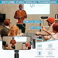 Vista 6 de Micrófono inalámbrico mini micrófono para iPhone/teléfono Android, pantalla LED, micrófono Lavalier para grabación de video, clip en solapa