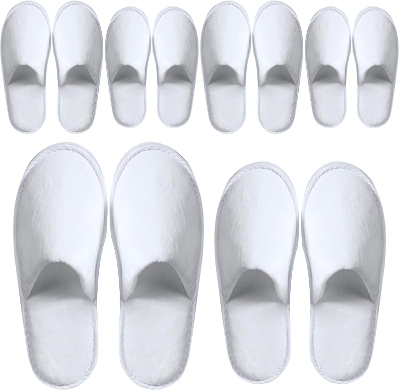 OSTADARRA 6-10 Pairs Spa Slippers, Non Slip Disposable Slippers For Guest