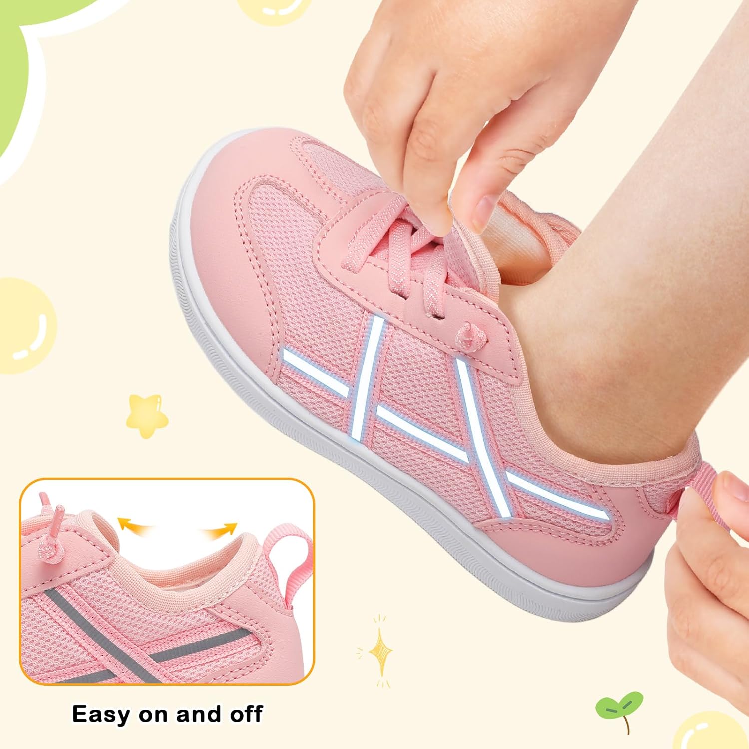 LeIsfIt Toddler Shoes Boys Girls Wide Barefoot Shoes Kids Slip on Casual Sneakers Breathable Non-Slip Sneakers for Walking Play School Tennis - Image 4